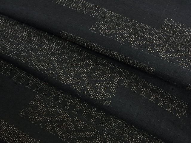 平和屋着物●本場結城紬　重要無形文化財　100亀甲　横段文　逸品　DAAB4033ic