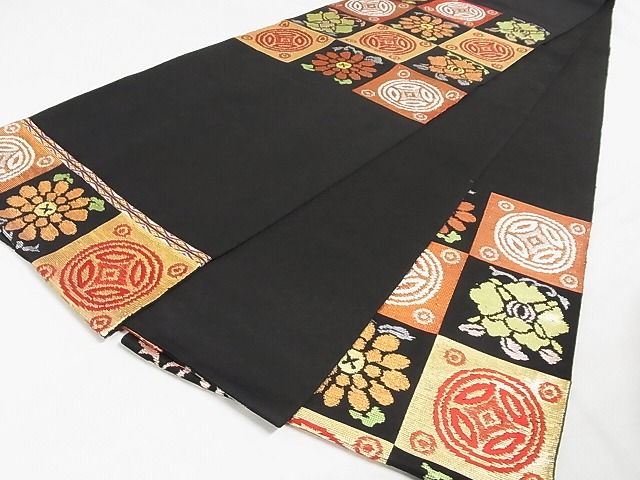 平和屋本店●最高級　龍村平蔵製　本袋帯　遠州錦　黒地　金銀糸　正絹　逸品　KAAA10276kk4_6