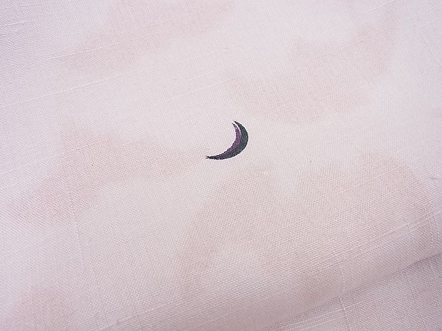 平和屋本店□結城紬 コウモリに月ウサギ 証紙付き 逸品 未使用 BAAA3004zb4