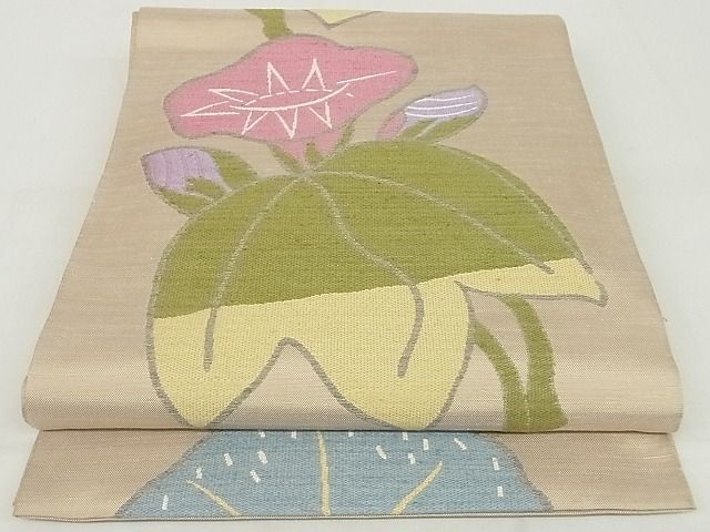 平和屋本店■極上　工芸呉服　芥川別誂　六通柄　本袋帯　朝顔　正絹　逸品　KAAA10348kk4
