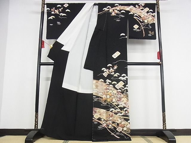 平和屋着物□訪問着 駒刺繍 吉祥花文 金彩 正絹 逸品 CAAN2562th