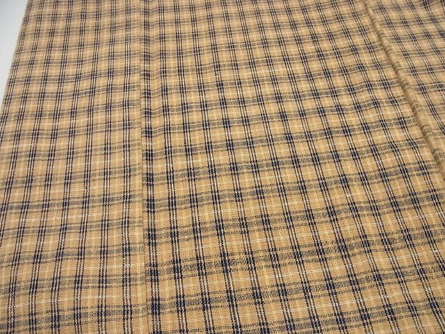 平和屋本店■極上　国指定無形文化財　丹波布　胴抜き仕立て　格子柄　逸品4s704_3