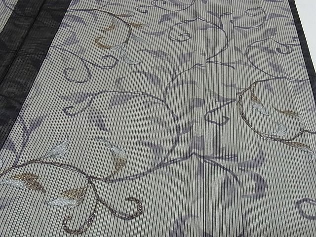 平和屋本店■極上　訪問着　無双仕立て　紗袷　紗×縦絽　唐草文　正絹　逸品　KAAA0692kk4 平和屋本店□極上 訪問着 無双仕立て 紗袷 紗×縦絽 唐草