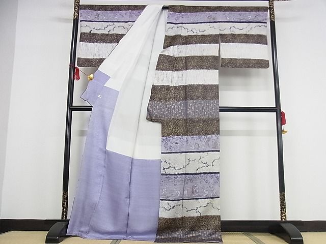 平和屋本店■極上　訪問着　手描き　絞り　鳥獣戯画　金彩　反端付き　正絹　逸品　KAAA0695kk4 平和屋本店□極上 訪問着 手描き 絞り 鳥獣戯画 金彩 反端付き 正絹