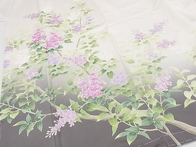 平和屋本店●極上　名門染元　秀美　十日町友禅　龍谷　訪問着　枝花文　暈し染め　正絹　逸品　未使用　KAAA0786kk4_3