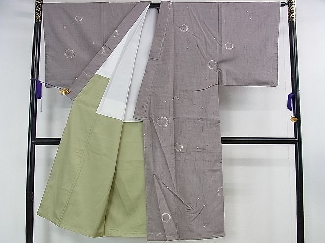 平和屋本店■極上　男性　結城紬　輪　箔散らし　証紙付き　逸品　未使用　DZAA0226kh5 平和屋本店□極上 男性 結城紬 輪 箔散らし 証紙付き 逸品 未使用