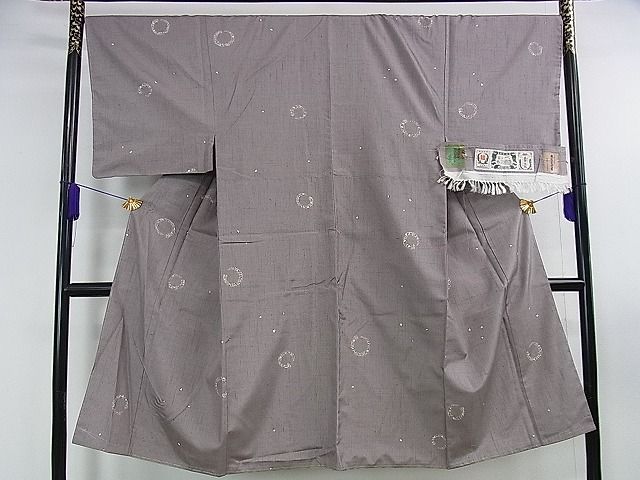 平和屋本店■極上　男性　結城紬　輪　箔散らし　証紙付き　逸品　未使用　DZAA0226kh5