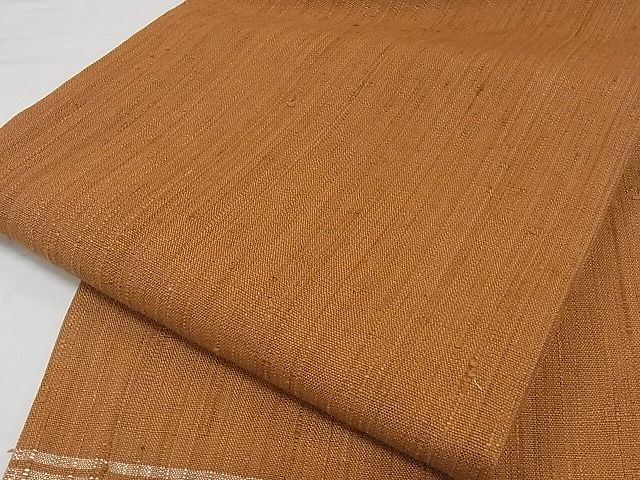 平和屋本店●極上　浦野理一　経節紬　九寸名古屋帯　唐茶色　正絹　逸品　未使用　KAAA0832kk4_6