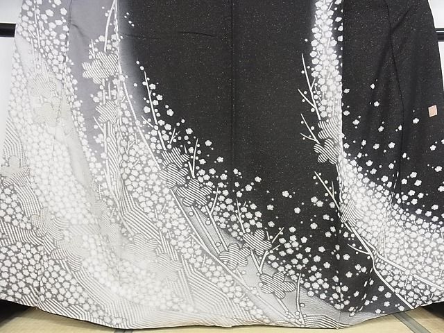 平和屋着物●十日町　名門　滝泰謹製　訪問着　枝椿吉祥文　金彩　鬼しぼ縮緬　正絹　逸品　未使用　CAAW7360yc 平和屋着物○十日町 名門 滝泰謹製 訪問着 枝椿吉祥文 金彩
