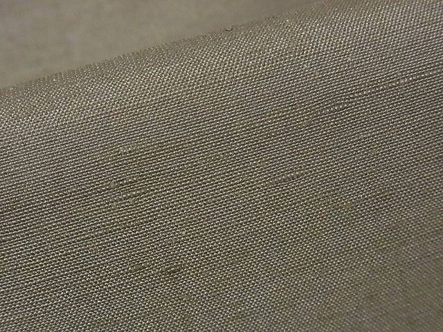 平和屋本店■極上　男性　紬　アンサンブル　兵児帯セット　着物：生壁色　羽織：焦茶　兵児帯：虫襖 　正絹　逸品　KAAA0871kk4 着物セット