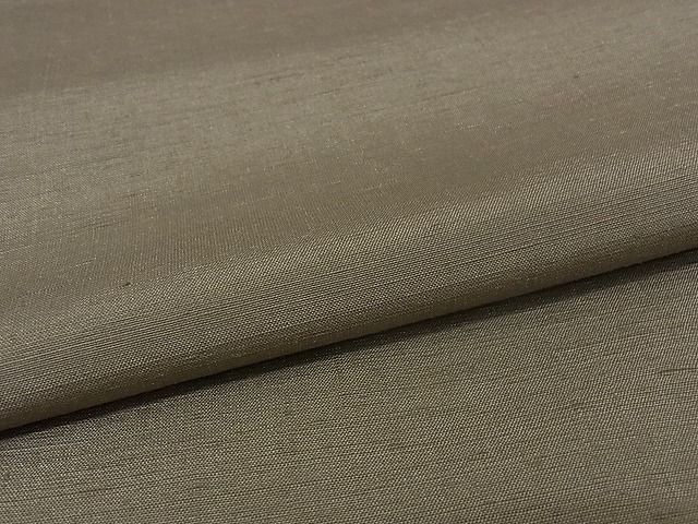 平和屋本店■極上　男性　紬　アンサンブル　兵児帯セット　着物：生壁色　羽織：焦茶　兵児帯：虫襖 　正絹　逸品　KAAA0871kk4 着物セット