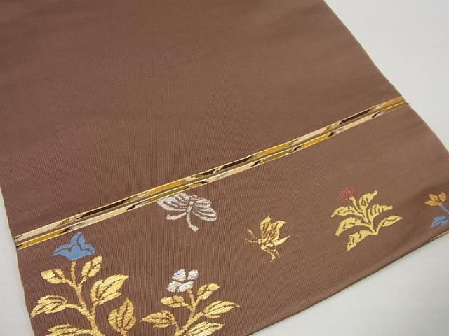 平和屋本店●最高級　龍村平蔵製　木画獅鳳錦　本袋帯　金糸　逸品4s798_8