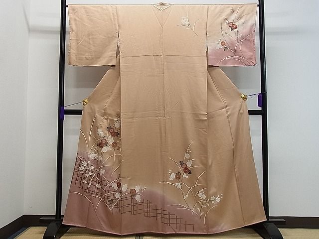 平和屋着物■訪問着　籬菊文　暈し染め　金彩　逸品　CAAB3678gh