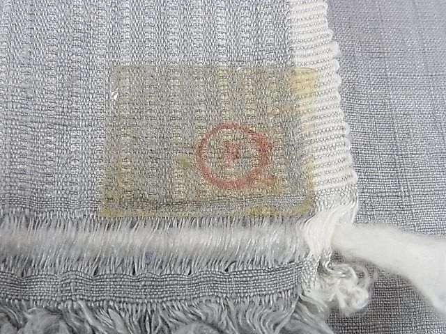 平和屋本店□極上 本場結城紬 重要無形文化財 単衣 色無地 灰