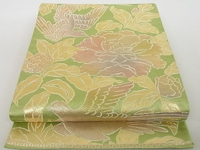 平和屋本店■極上　龍村美術織物　たつむら　六通柄袋帯　花鳥苑錦　金銀糸　正絹　逸品　KAAA10427kk4