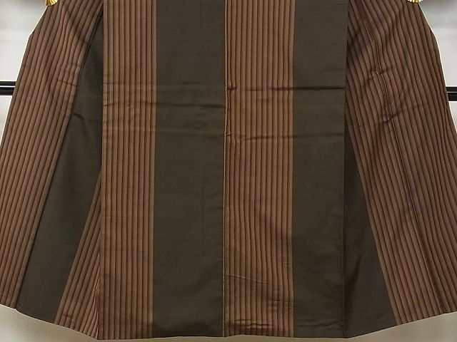 平和屋本店○極上 男性 本場黄八丈 黒八丈 紬 綾織 間道 逸品 CZAA0185s4