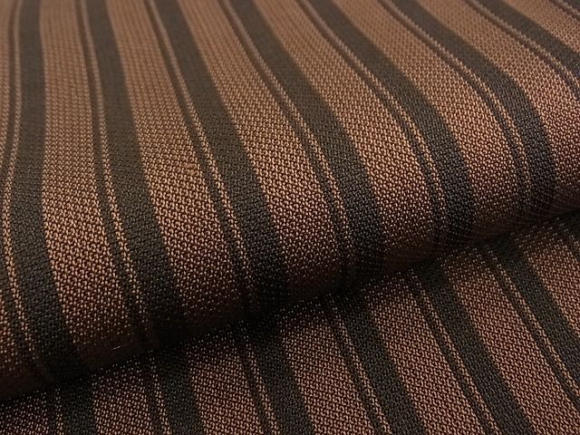 平和屋本店□極上 男性 本場黄八丈 黒八丈 紬 綾織 間道 逸品 