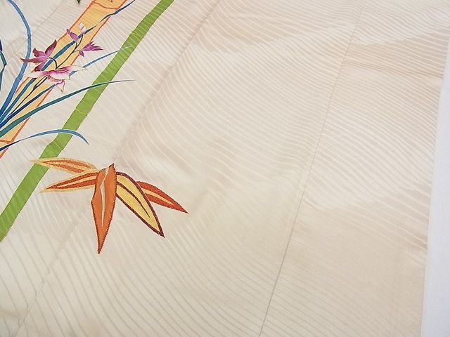 平和屋本店□希少 振袖 染刺工芸 大羊居 東京友禅 駒刺繍