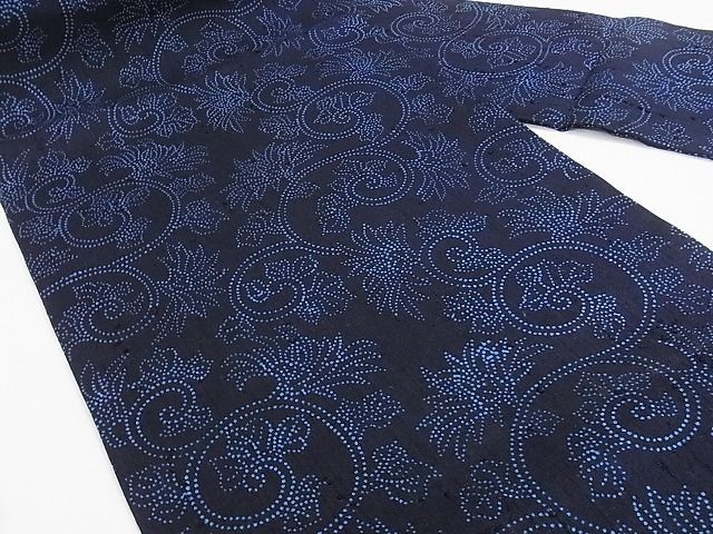 平和屋本店●極上　浦野理一　経節紬　九寸名古屋帯　花唐草文　正絹　逸品　未使用　KAAA10498kk4_2