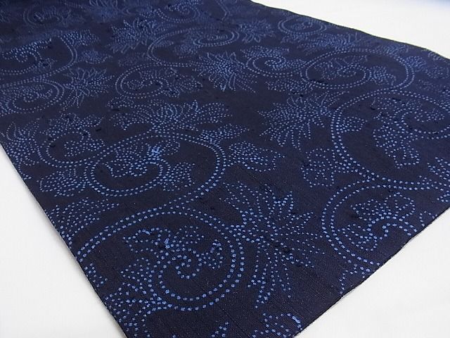 平和屋本店●極上　浦野理一　経節紬　九寸名古屋帯　花唐草文　正絹　逸品　未使用　KAAA10498kk4_6