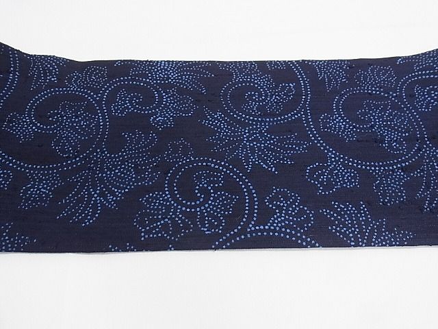 平和屋本店●極上　浦野理一　経節紬　九寸名古屋帯　花唐草文　正絹　逸品　未使用　KAAA10498kk4_8