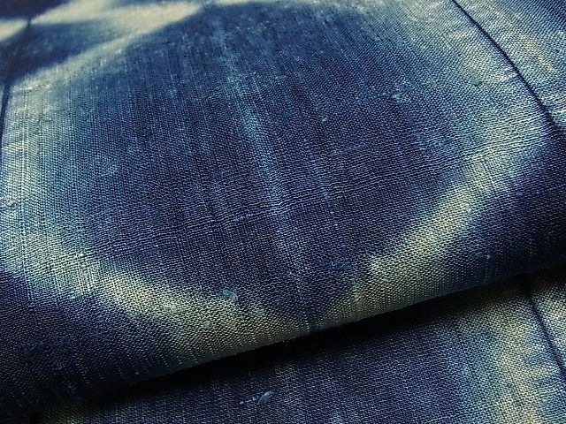 平和屋本店□極上 夏物 紗紬 本藍染 亀甲間道 逸品 CYAA0050s4