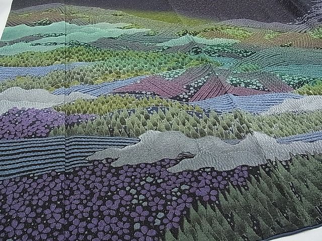 平和屋本店□極上 十日町 名門 滝泰謹製 訪問着 朧染め 襲ね