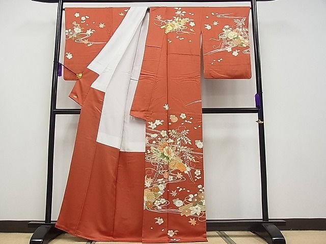 平和屋着物○創業460年・千總 訪問着 駒刺繍 花筏 金糸