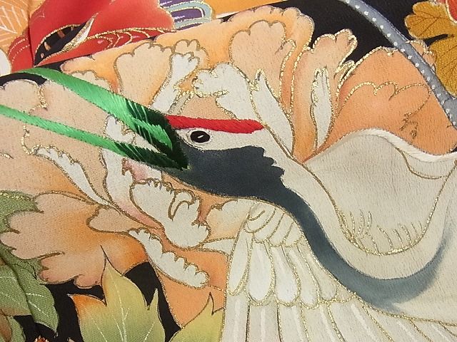 平和屋着物○豪華振袖 鬘帯花文 金彩 正絹 逸品 AAAW5945cs