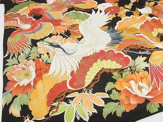 平和屋着物●豪華振袖　鬘帯花文　金彩　正絹　逸品　AAAW5945cs 平和屋着物○豪華振袖 鬘帯花文 金彩 正絹 逸品 AAAW5945cs