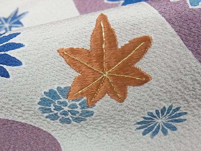平和屋本店●極上　人間国宝　五代　田畑喜八　訪問着　駒刺繍　枝垂れ花文　金糸　正絹　逸品　未使用　KAAA1011kk4_7