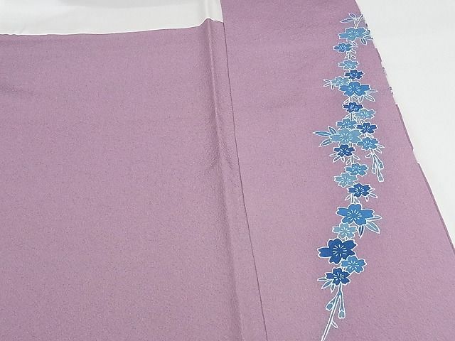 平和屋本店●極上　人間国宝　五代　田畑喜八　訪問着　駒刺繍　枝垂れ花文　金糸　正絹　逸品　未使用　KAAA1011kk4_9