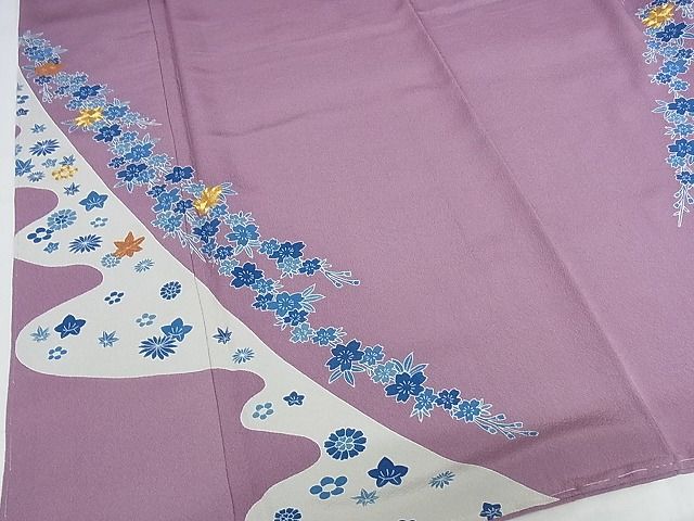平和屋本店●極上　人間国宝　五代　田畑喜八　訪問着　駒刺繍　枝垂れ花文　金糸　正絹　逸品　未使用　KAAA1011kk4_3