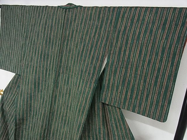 平和屋本店■希少　ざざんざ織　伊兵衛織　縞　正絹　逸品　未使用　KAAA1040kk4 平和屋本店□希少 ざざんざ織 伊兵衛織 縞 正絹 逸品 未使用 KAAA1040kk4