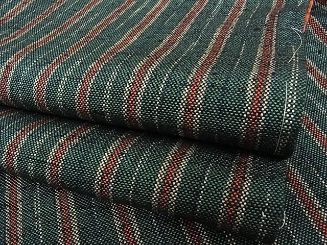 平和屋本店■希少　ざざんざ織　伊兵衛織　縞　正絹　逸品　未使用　KAAA1040kk4