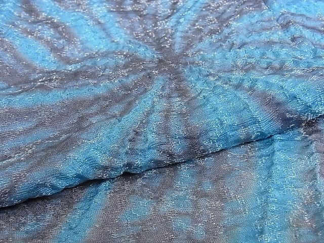 平和屋本店□極上 十日町 名門 滝泰謹製 訪問着 襲絞り 渦 銀