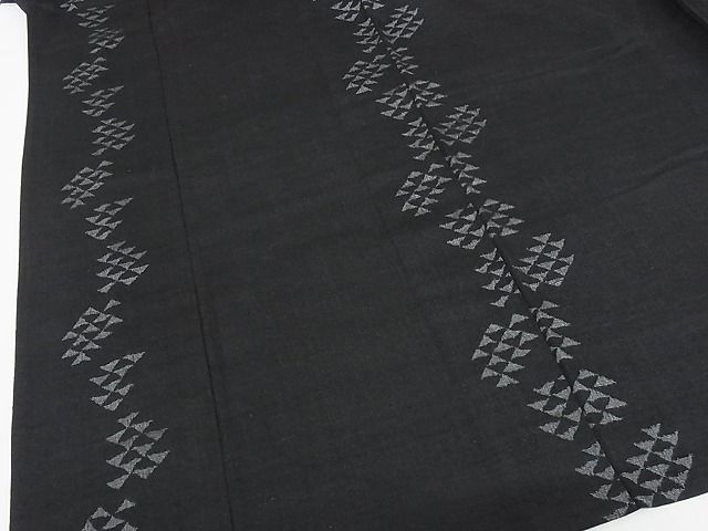 平和屋本店□極上 結城紬 奥順 はたおり娘 結城ちぢみ 単衣 鱗間道