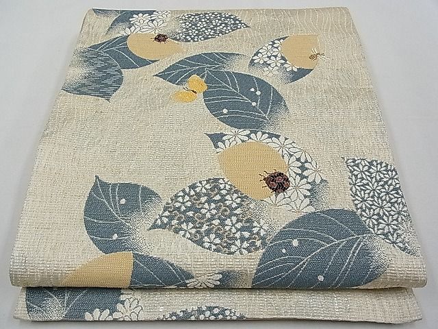 平和屋本店■極上　スリーシーズン　春夏秋　両面　六通柄袋帯　唐織　てんとう虫　金糸　逸品　CYAA0116s4