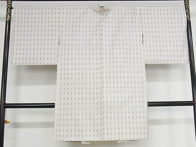 平和屋本店□極上 本場大島紬 長羽織 白大島 9マルキ 手織り 証紙付き