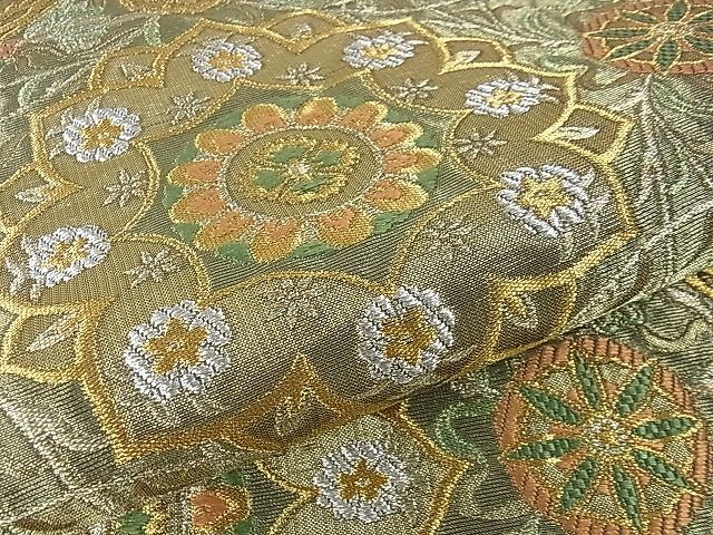 平和屋着物○西陣 長嶋成織物 ながしま帯 太鼓柄袋帯 京の調