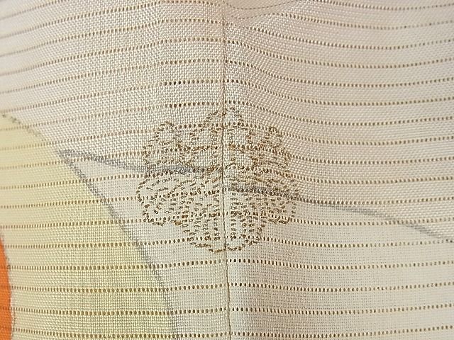 平和屋本店□希少 夏物 アンティーク 大正ロマン 振袖 絽 刺繍 立波花文 金