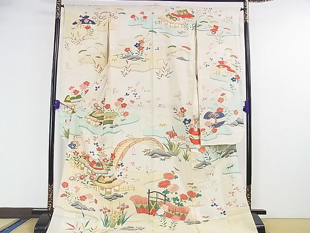 (あ866) 大正ロマン彩る亀甲文様と枝松刺繍 アンティーク振袖㊗️3点セット あ866) 大正ロマン彩る亀甲文様と枝松刺繍 アンティーク振袖