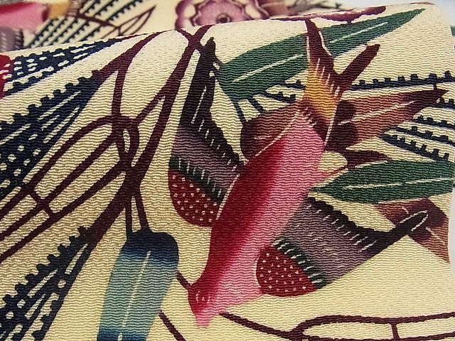 平和屋本店□極上 西陣 服部織物謹製 八寸名古屋帯 兎 金銀糸 証紙