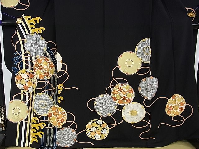 平和屋本店○極上 創業460年・千總 振袖 駒刺繍 鏡裏文