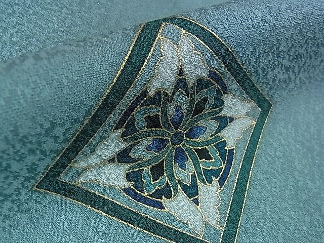 平和屋本店□極上 螺鈿工芸作家 佐野正喜 訪問着 天使 金彩 水浅葱