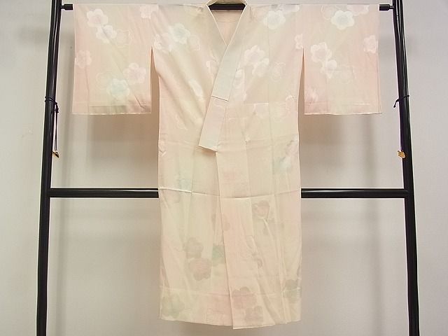 平和屋着物○長襦袢 無双仕立て 流水花地紋 正絹 逸品 AAAZ7175ck