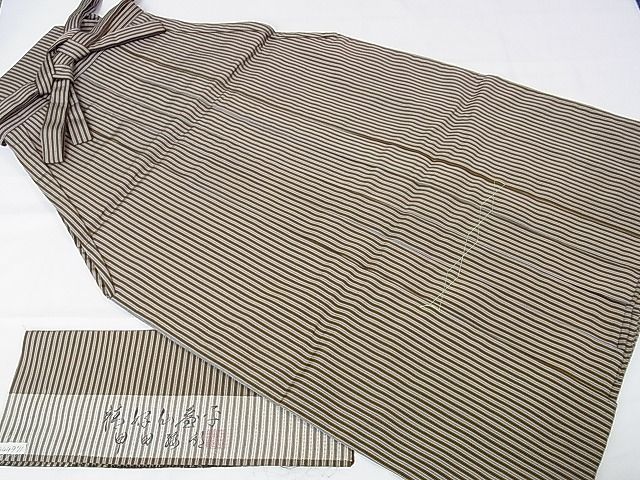 平和屋本店□極上 男性 人間国宝 甲田綏郎 精好仙台平 馬乗り袴