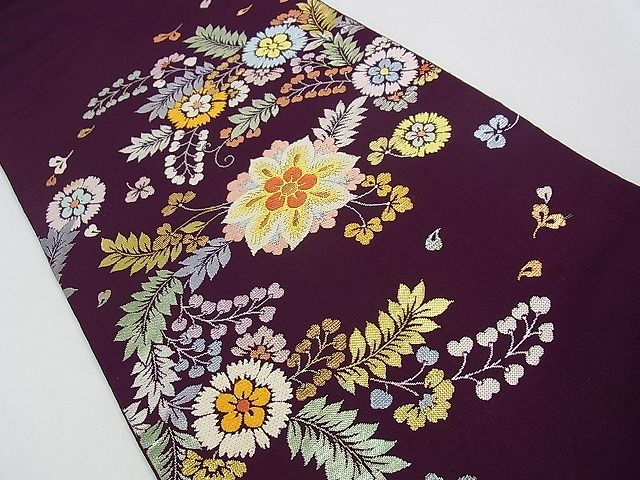 専用帯3441 3149 二点セット ●高級 正絹 六通 袋帯 蝶々 華文 花文 高級 袋帯 正絹 六通柄 両面 唐花献上文 金銀糸使用 フォーマル