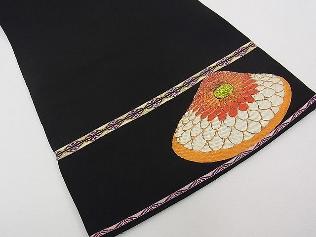 平和屋本店□最高級 龍村平蔵製 六通太鼓柄 本袋帯 追粉菊錦