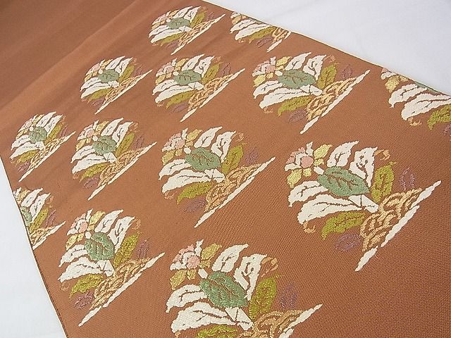 平和屋本店□極上 龍村晋謹製 全通柄袋帯 天平唐草圓文